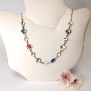 Színes energia swarovski kristály lánc