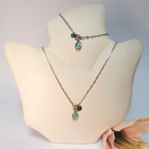 Ezüst gucci szett kék kővel