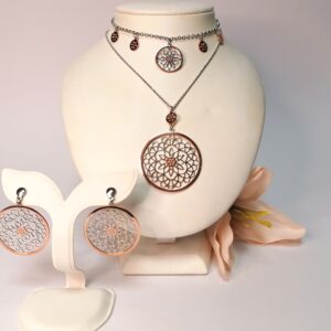 Ezüst-rosgold lótusz mandala szett