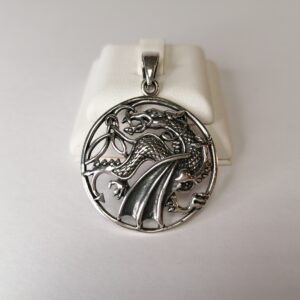 Ezüst sárkány mandala medál