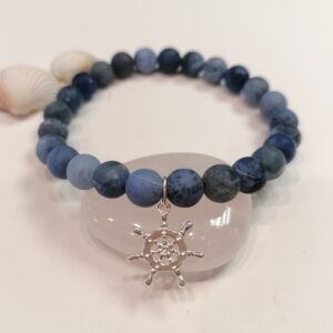 Férfi matt szodalit charm karkötő