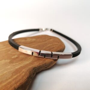 Ezüst férfi kaucsuk karkötő 2.