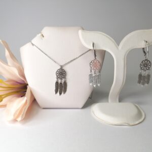 Ezüst álomfogó lánc-füli szett