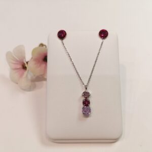 Ezüst lánc-füli szett swarovski kristállyal